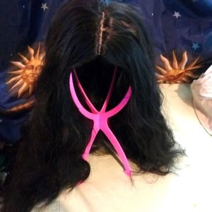 23" SYNTHETIC BLACK WAVY WIG